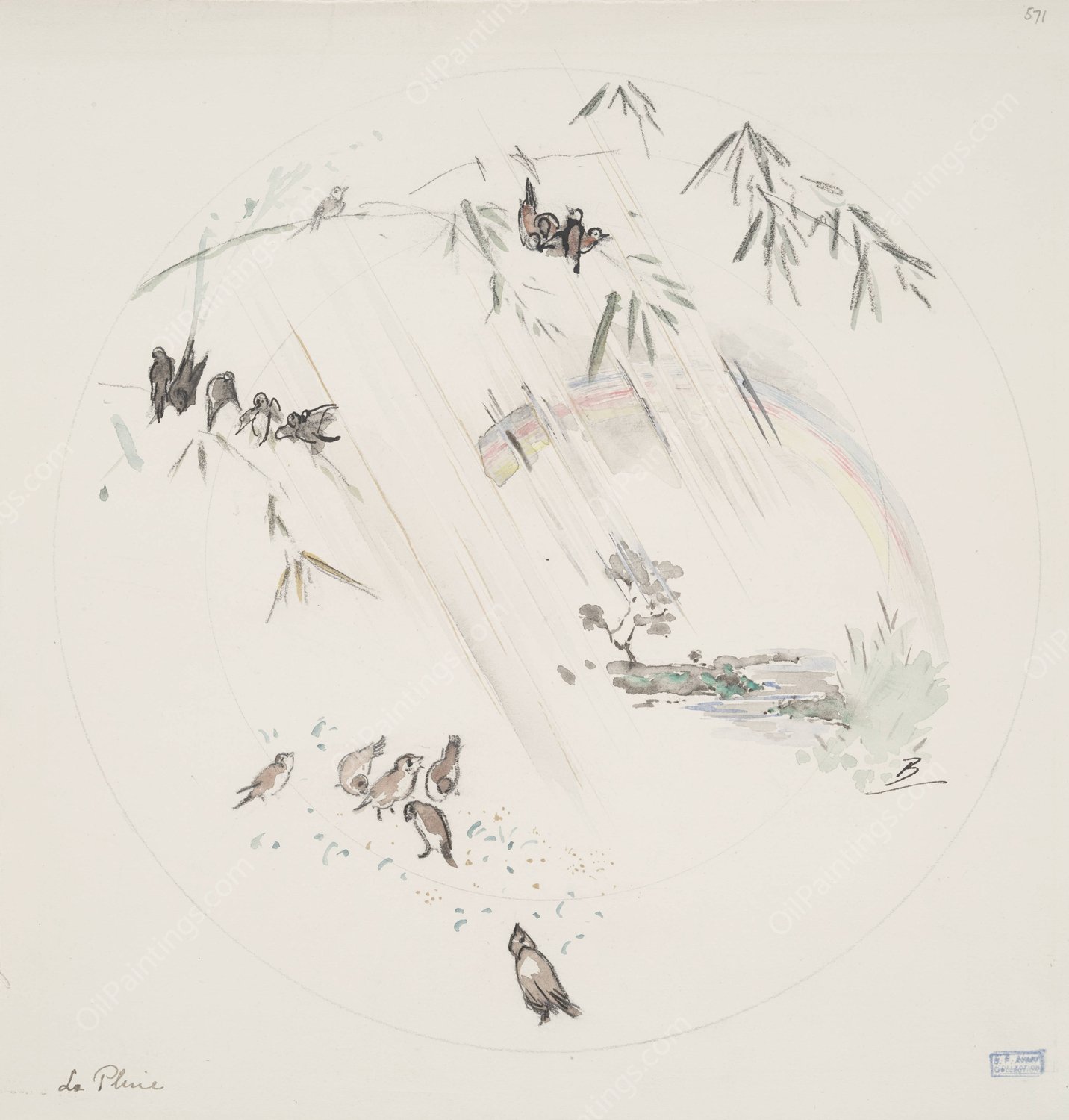 La pluie by Felix Bracquemond - Hand-Painted Oil Painting Reproduction