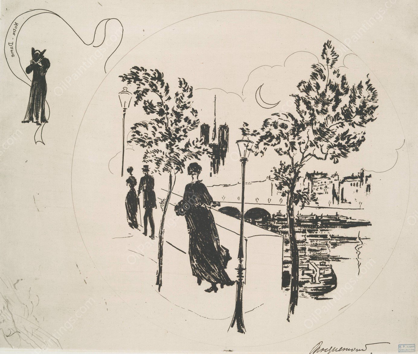 Notre-Dame by Felix Bracquemond - Hand-Painted Oil Painting Reproduction