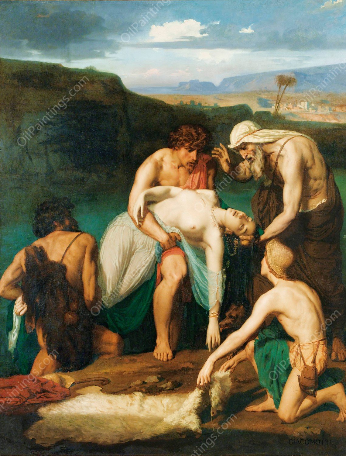 Zenobia Found By The Shepherds On The Banks Of The Arax by Felix-Henri Giacomotti - Hand-Painted Oil Painting Reproduction