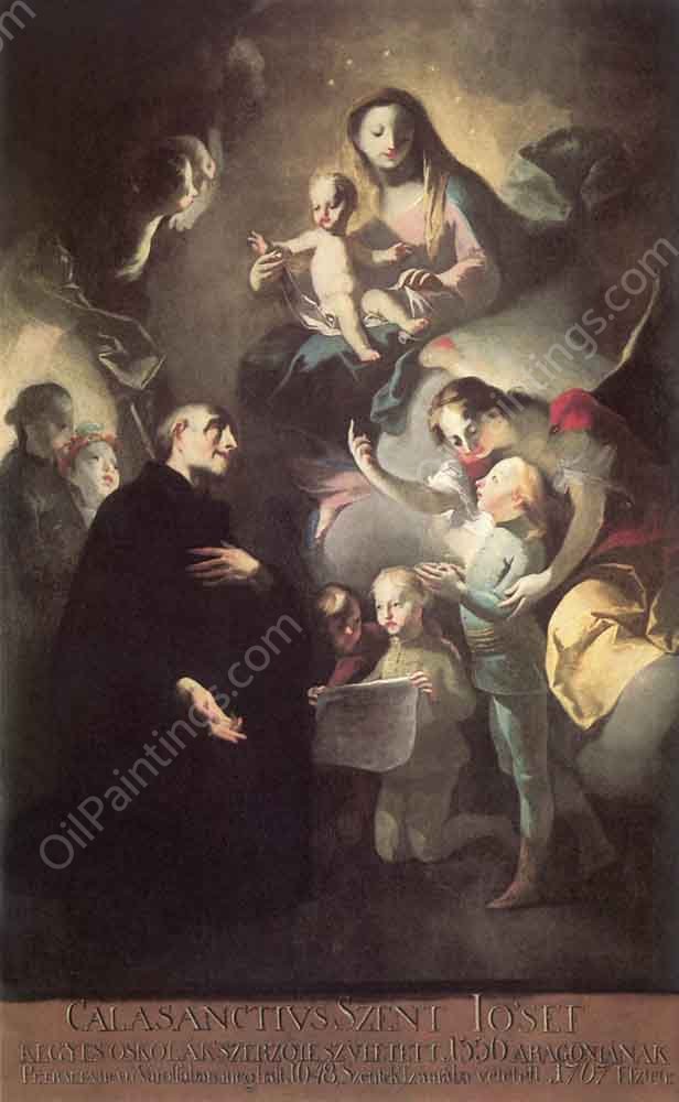 Saint Joseph Calasantius Before the Virgin by Felix Ivo Leicher - Hand-Painted Oil Painting Reproduction