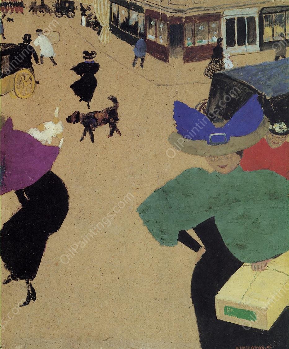 A Street also known as Street Corner by Felix Vallotton - Hand-Painted Oil Painting Reproduction