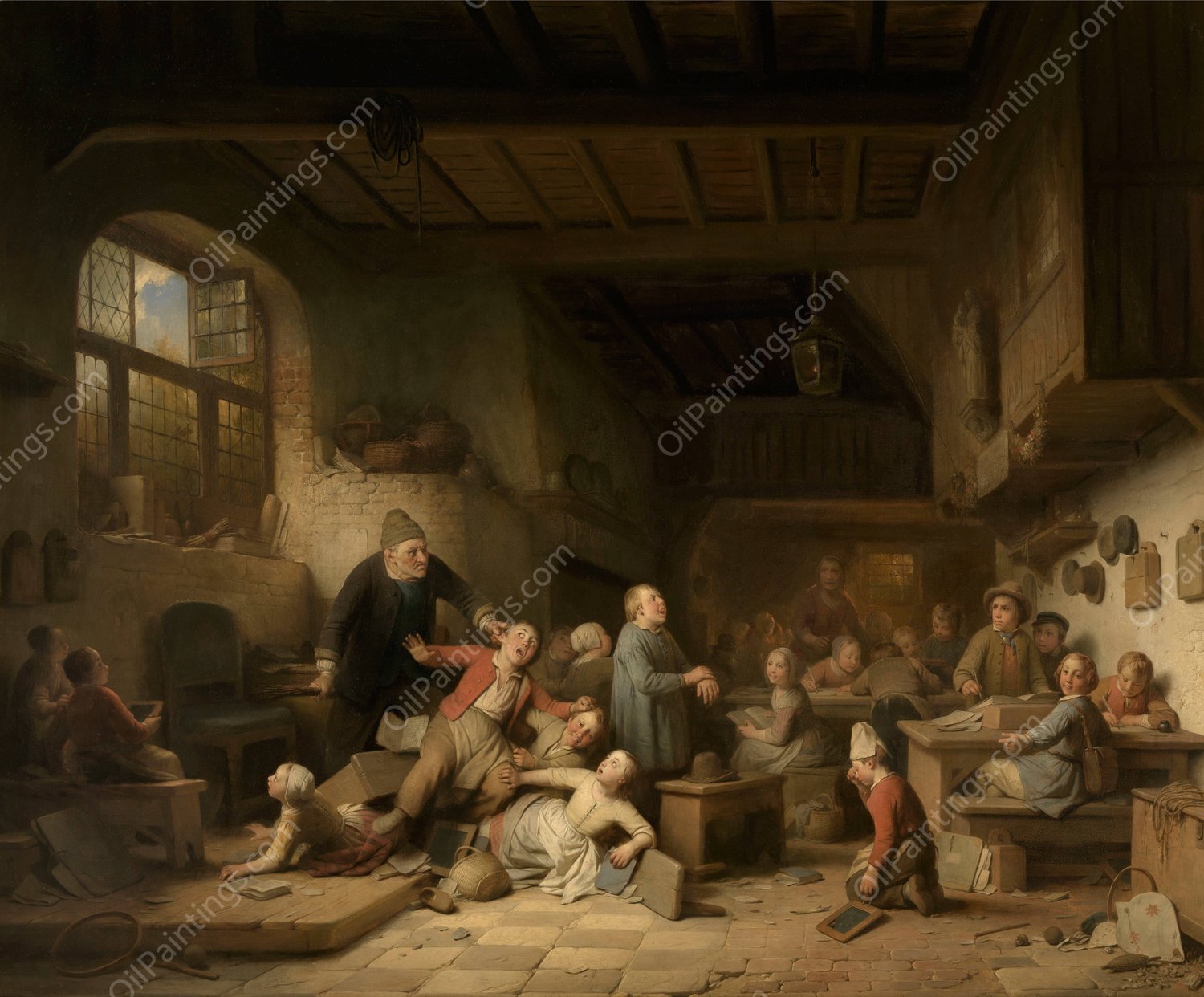 The village schoolhouse  by Ferdinand De Braekeleer - Hand-Painted Oil Painting Reproduction