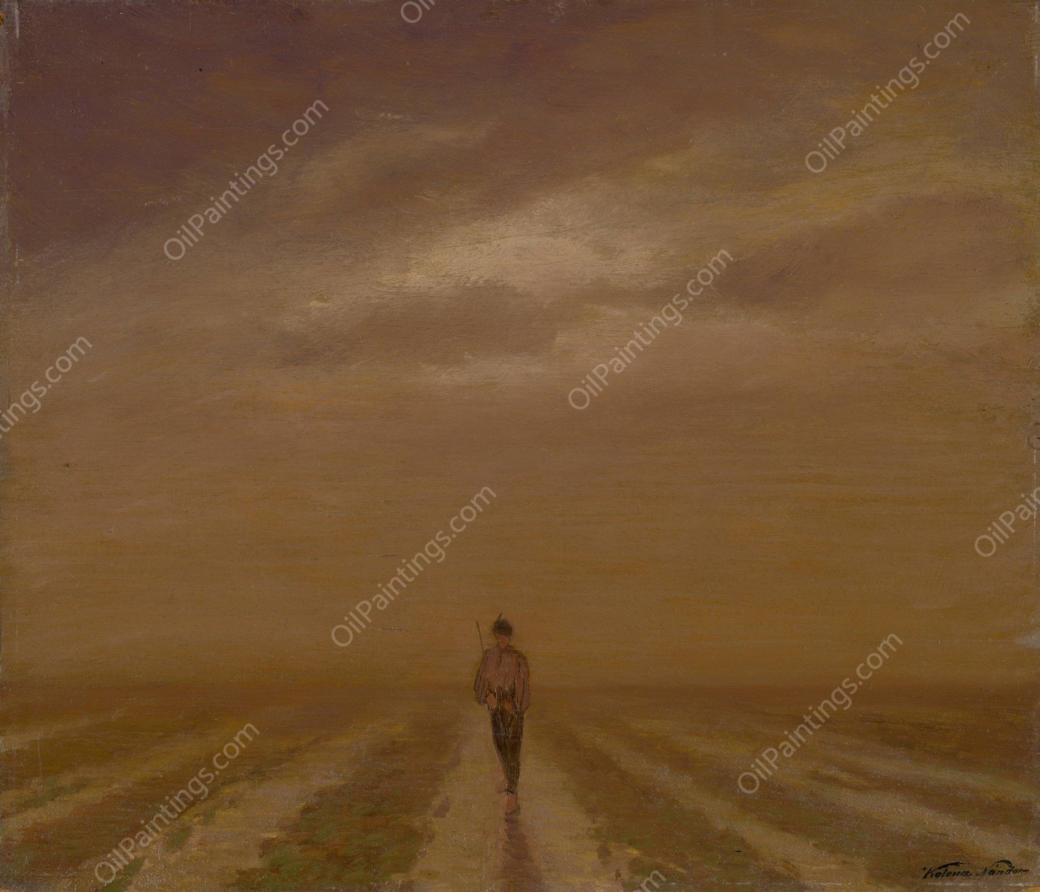 Early Evening  by Ferdinand Katona - Hand-Painted Oil Painting Reproduction