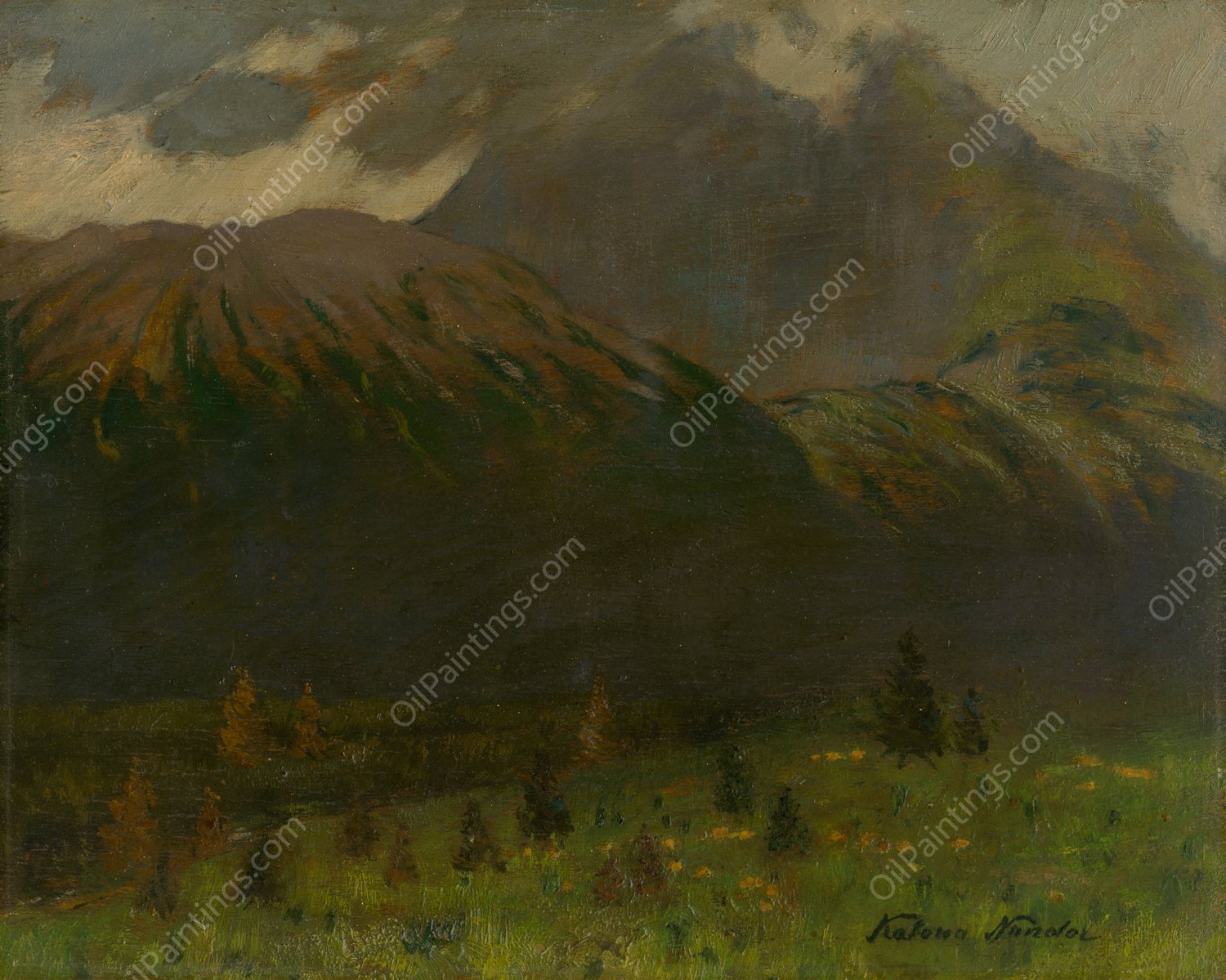 Gerlachov Stit  by Ferdinand Katona - Hand-Painted Oil Painting Reproduction