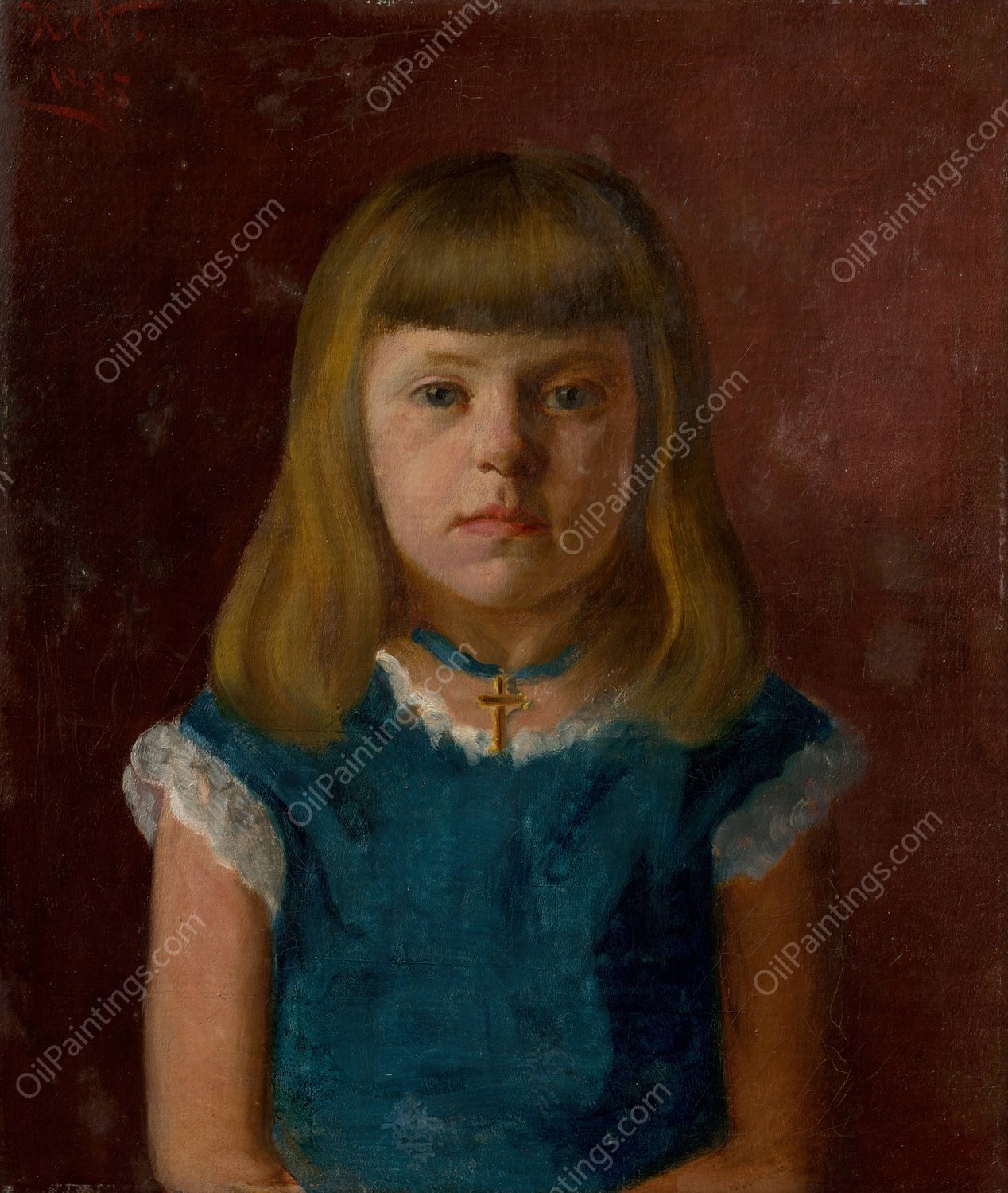 Portrait of a Girl  by Ferdinand Katona - Hand-Painted Oil Painting Reproduction
