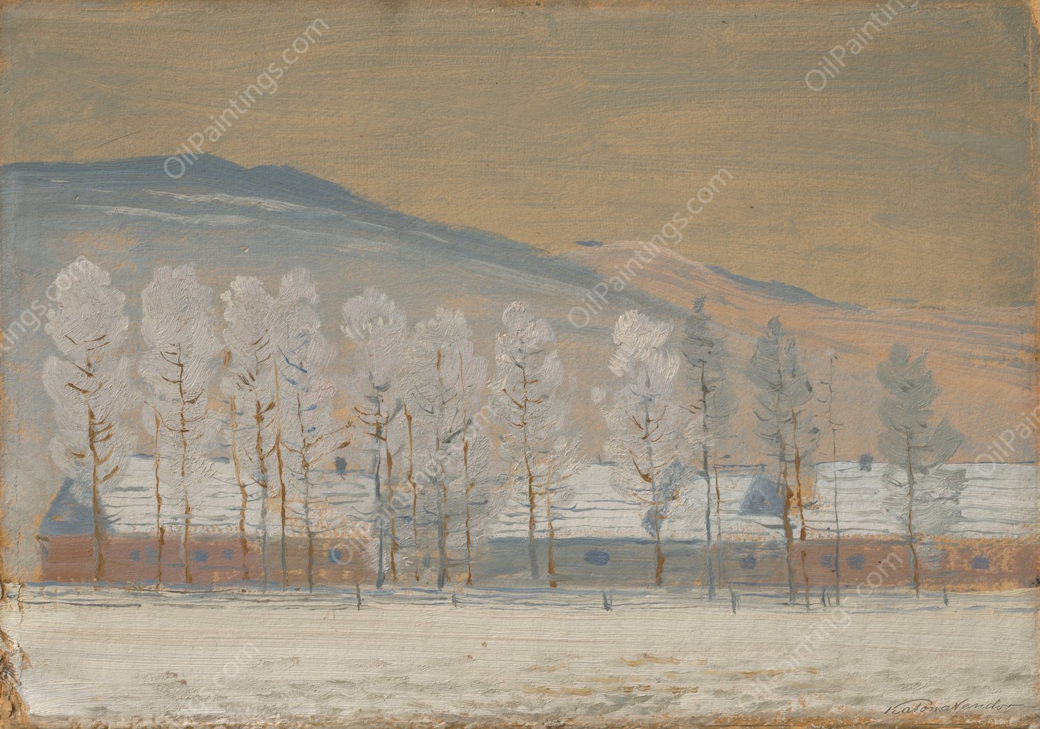 Winter Landscape near zdiar  by Ferdinand Katona - Hand-Painted Oil Painting Reproduction