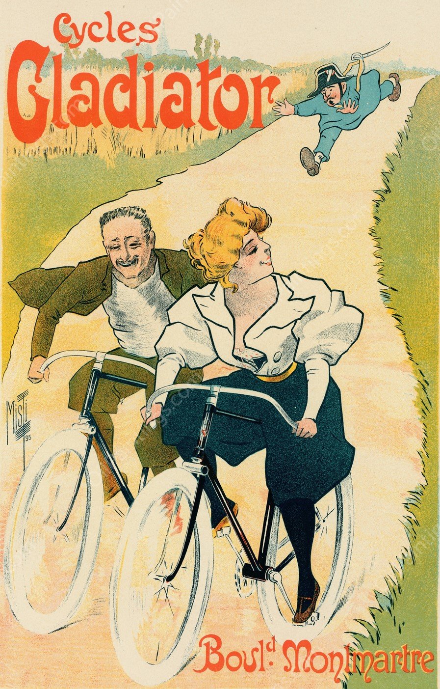 Cycles Gladiator  by Ferdinand Misti-Mifliez - Hand-Painted Oil Painting Reproduction