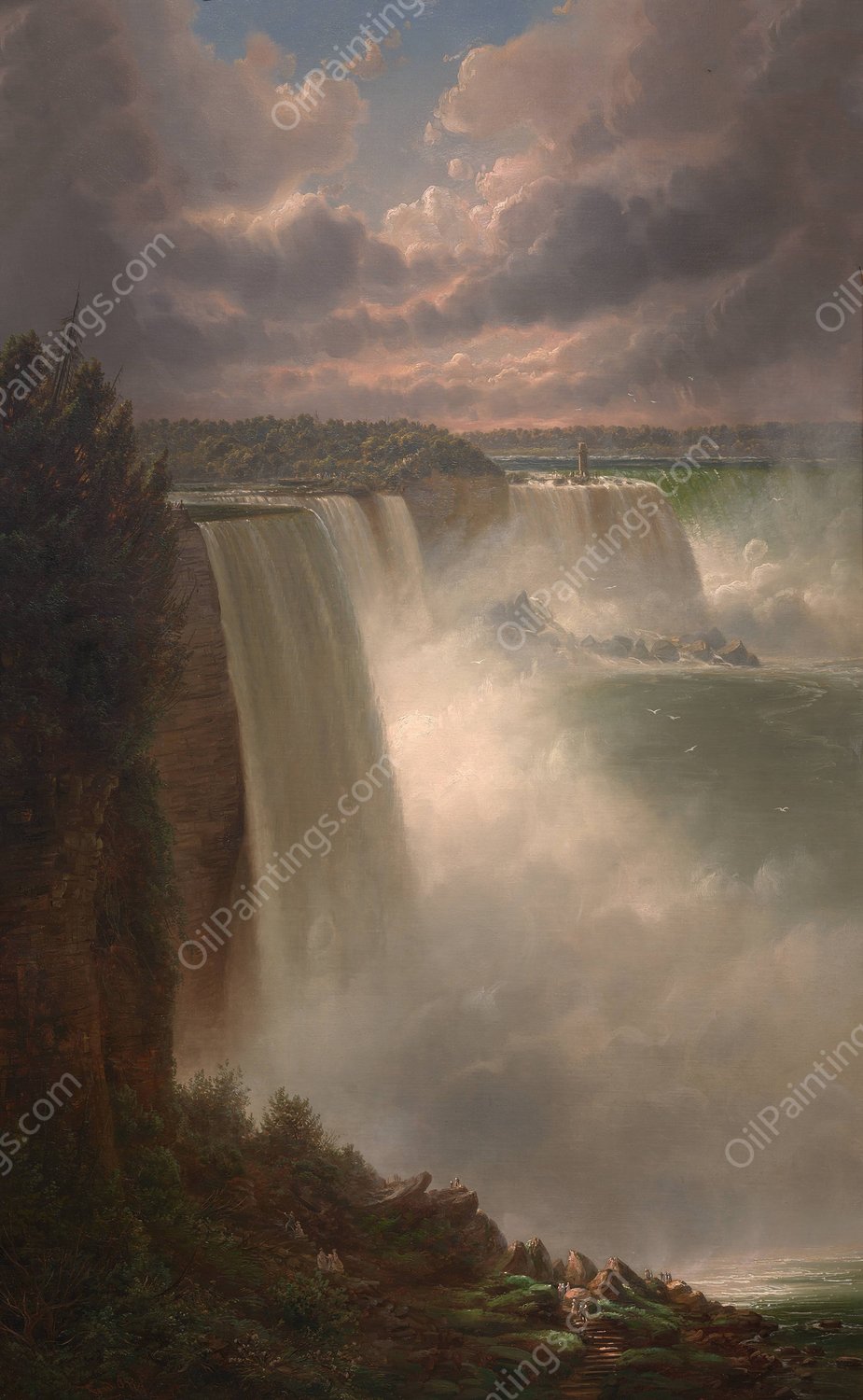 Niagara Falls  by Ferdinand Richardt - Hand-Painted Oil Painting Reproduction