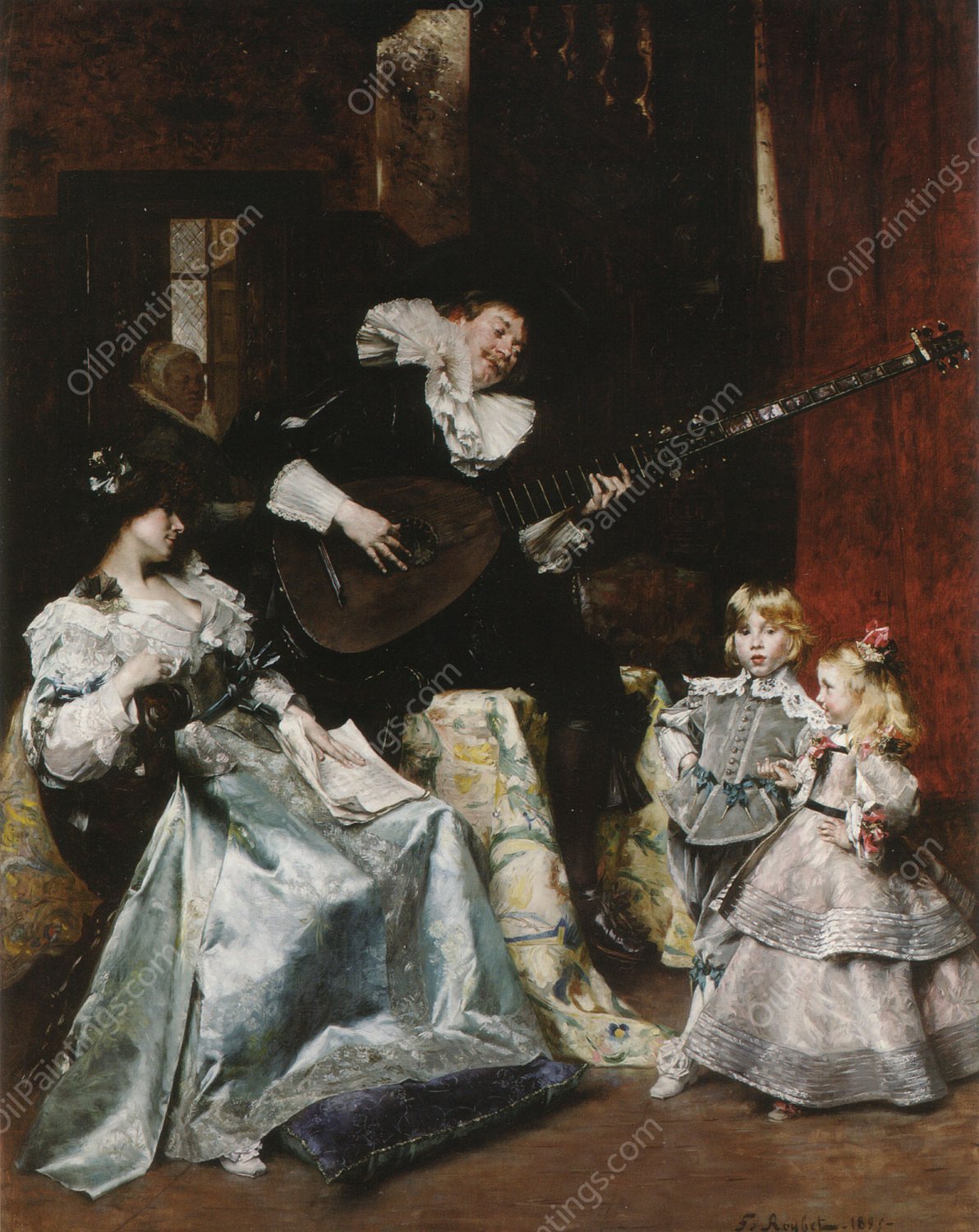 La Sarabande by Ferdinand Roybet - Hand-Painted Oil Painting Reproduction