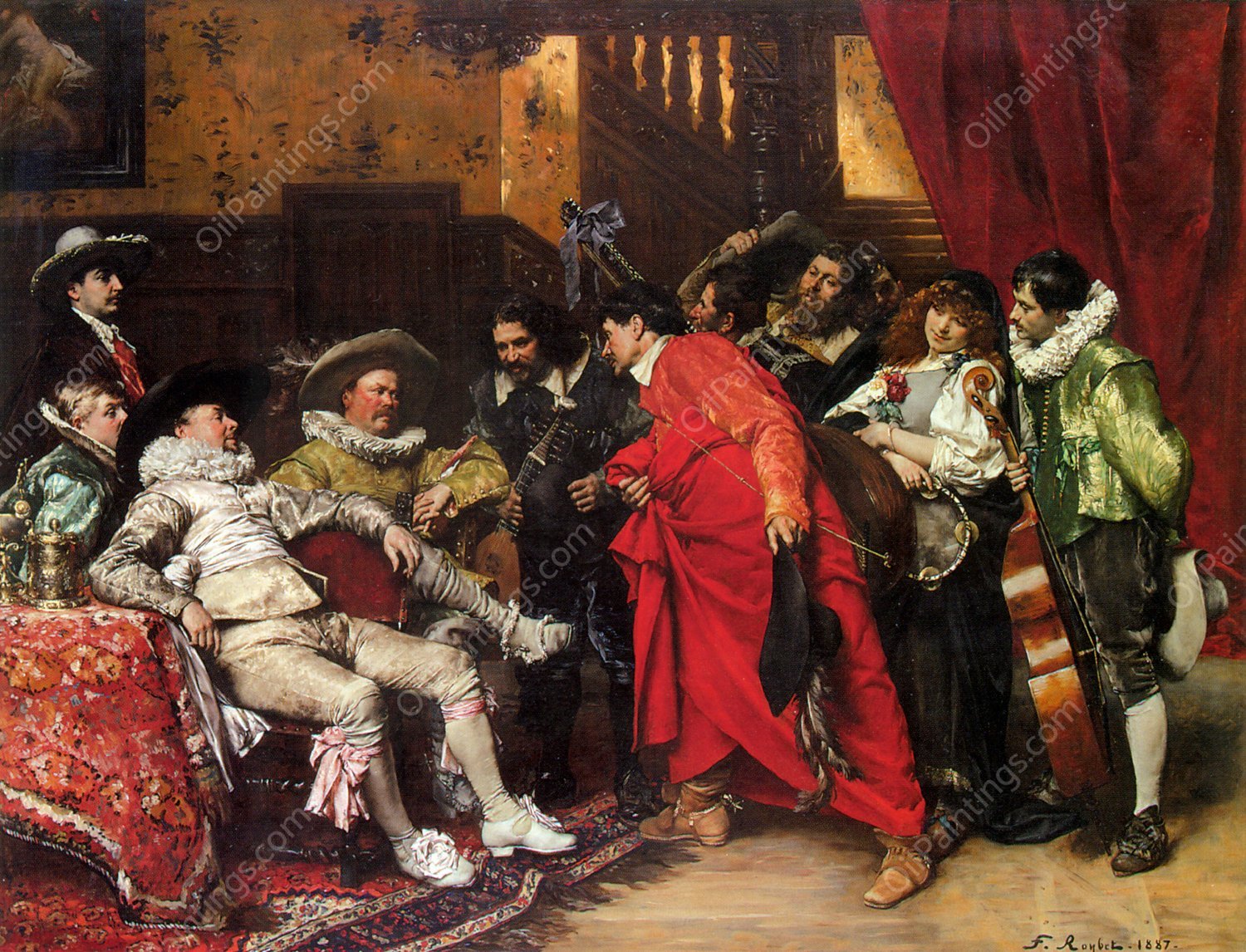 The Troubadours by Ferdinand Roybet - Hand-Painted Oil Painting Reproduction