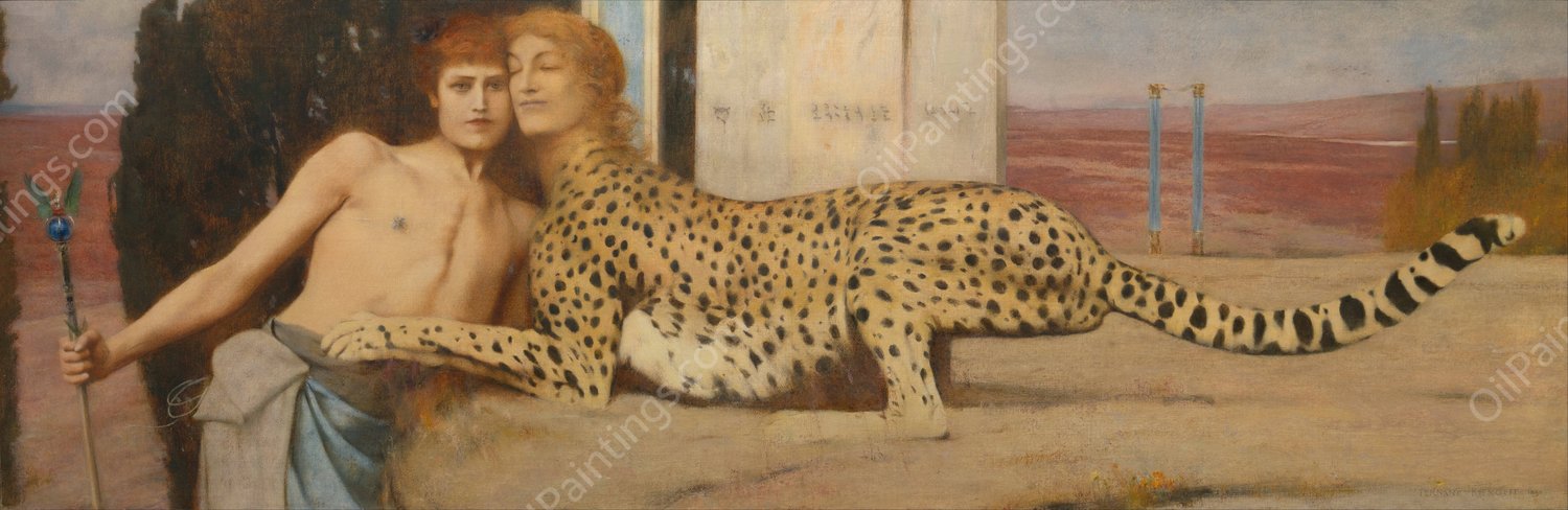 Caresses  by Fernand Khnopff - Hand-Painted Oil Painting Reproduction