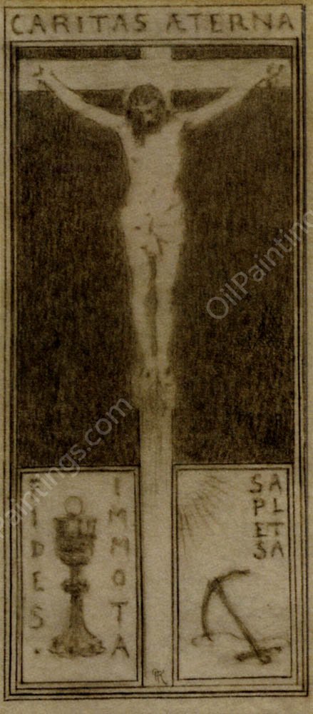 Caritas Aeterna by Fernand Khnopff - Hand-Painted Oil Painting Reproduction