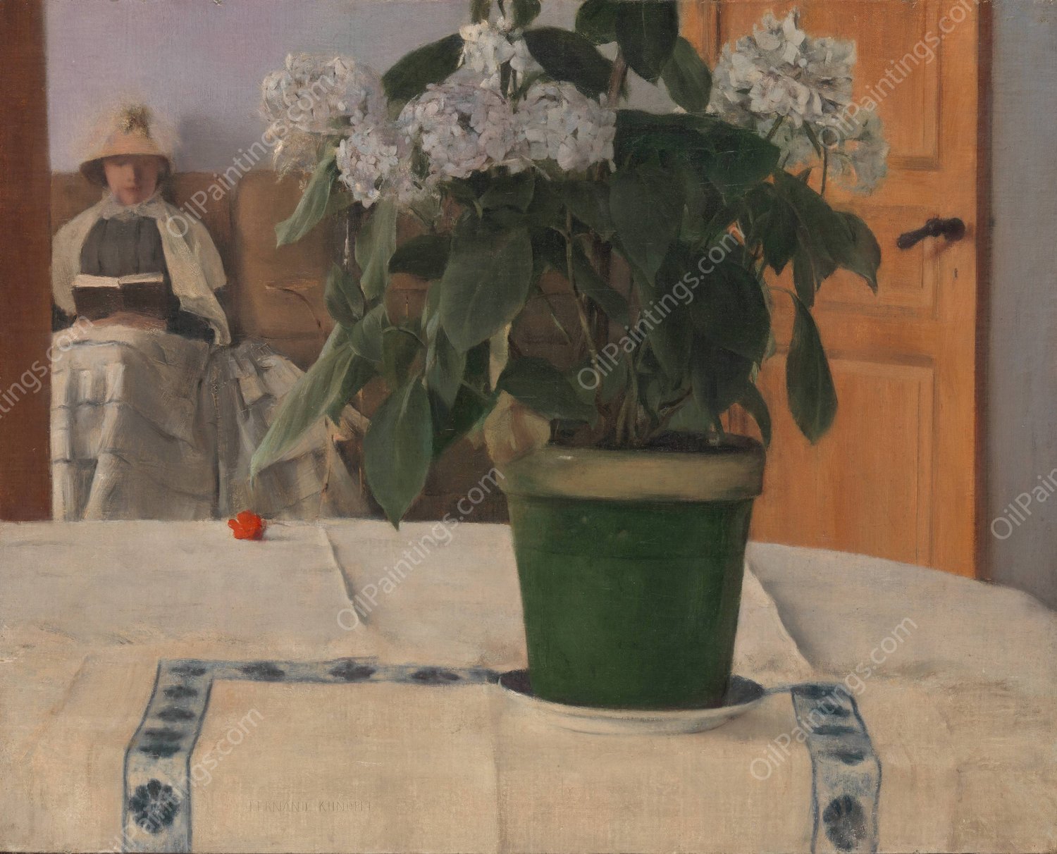 Hortensia  by Fernand Khnopff - Hand-Painted Oil Painting Reproduction