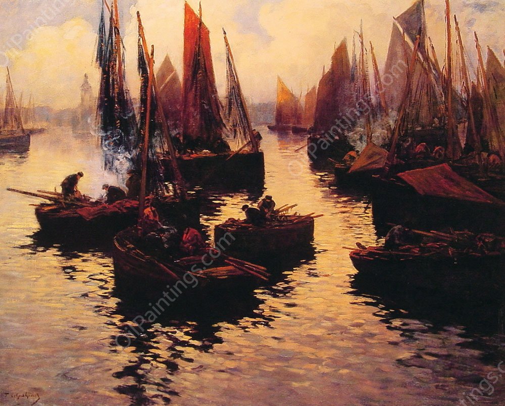 After the day's Catch by Fernand Marie Legout-Gerard - Hand-Painted Oil Painting Reproduction