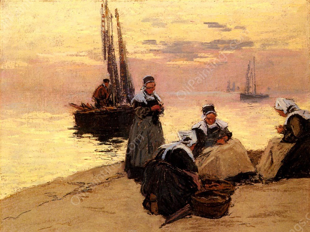 Breton Fisherwoman by Fernand Marie Legout-Gerard - Hand-Painted Oil Painting Reproduction