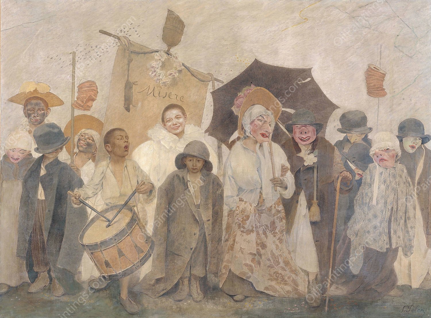 La Vachalcade  by Fernand Pelez - Hand-Painted Oil Painting Reproduction