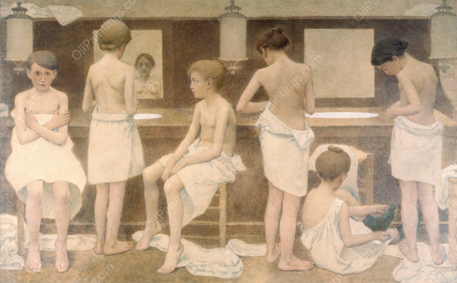 Les Petites Figurantes  by Fernand Pelez - Hand-Painted Oil Painting Reproduction