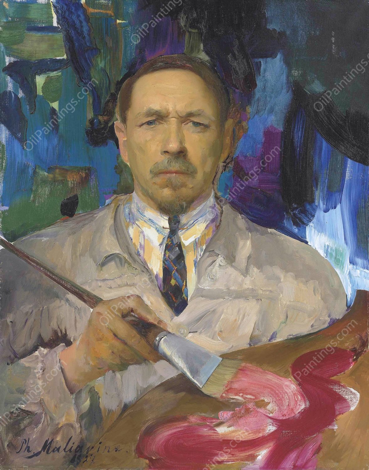 Self-Portrait  by Filipp Malyavin - Hand-Painted Oil Painting Reproduction