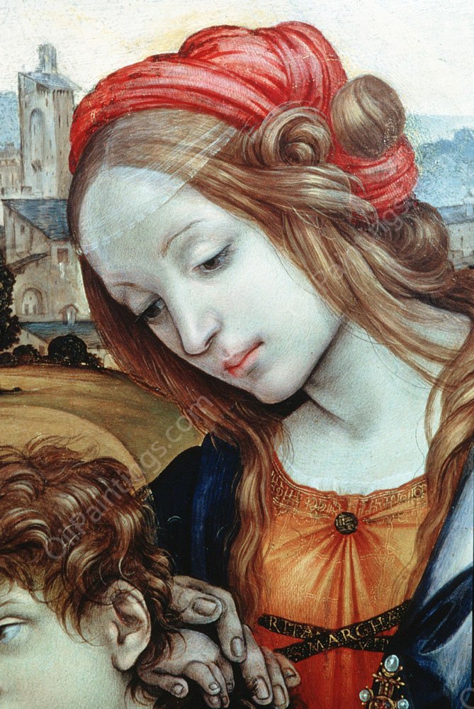 Holy Family Detail by Filippino Lippi - Hand-Painted Oil Painting Reproduction