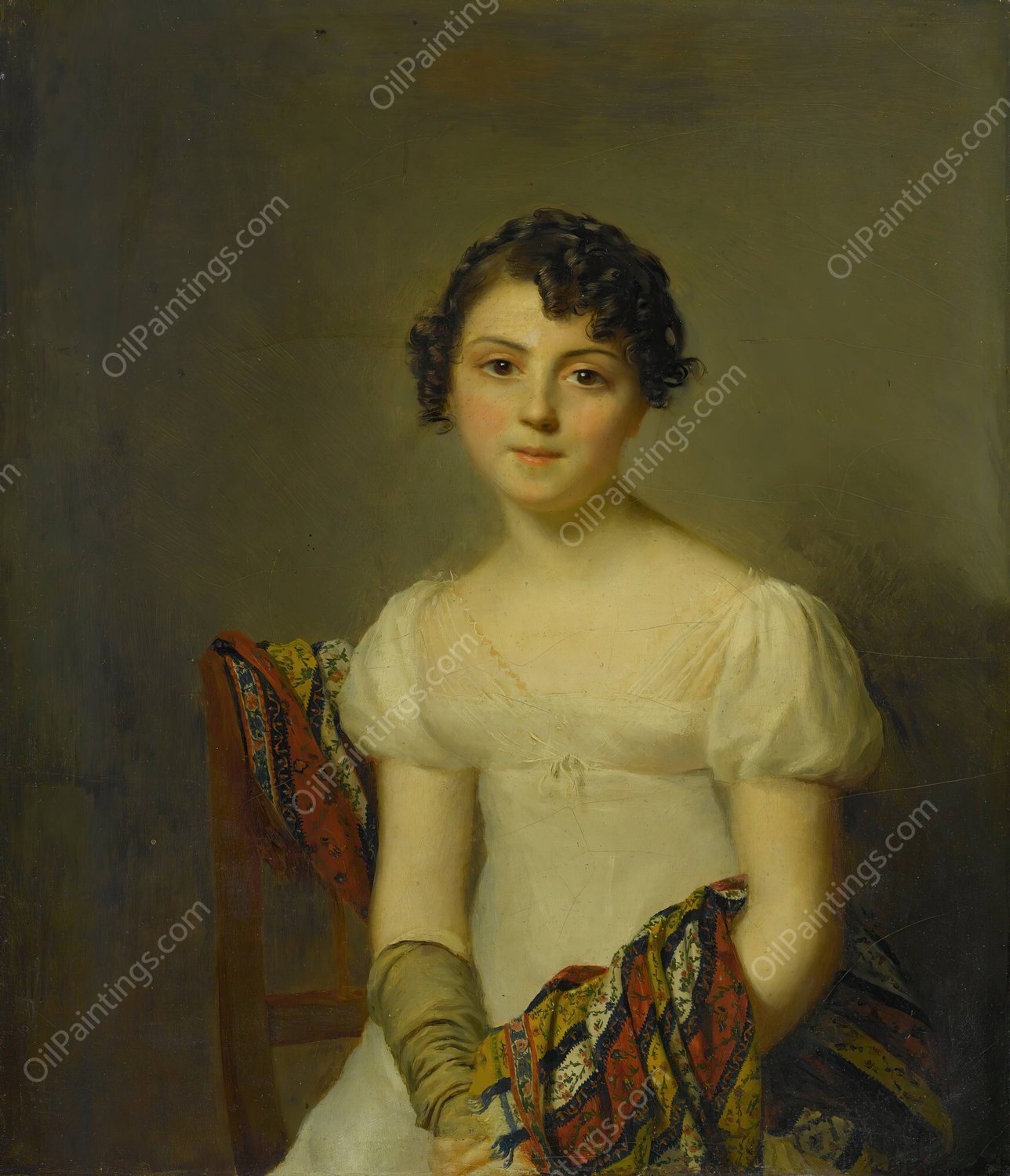 Portrait Of Andrienne-Constance Bourdillon by Firmin Massot - Hand-Painted Oil Painting Reproduction