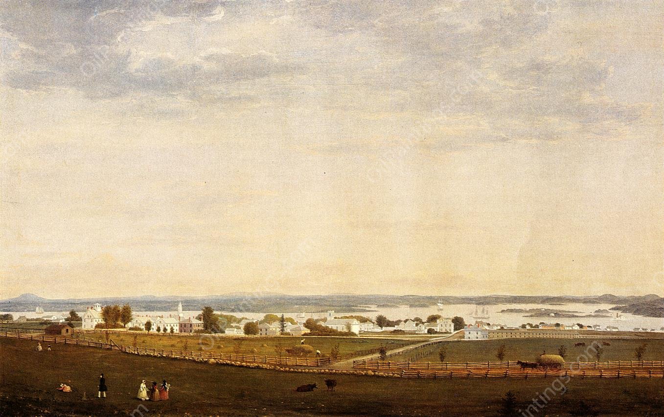 Castine, Maine by Fitz Hugh Lane - Hand-Painted Oil Painting Reproduction