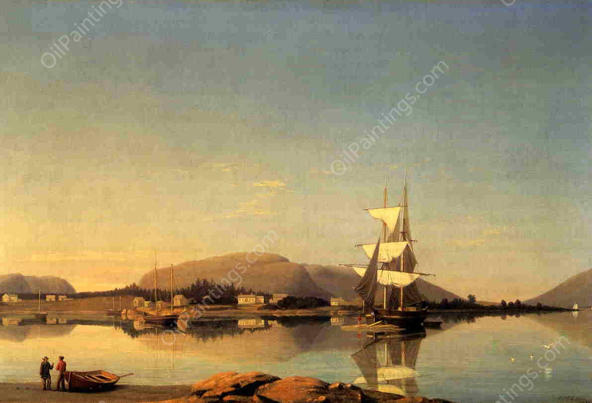 Entrance to Somes Sound from Southwest Harbor by Fitz Hugh Lane - Hand-Painted Oil Painting Reproduction