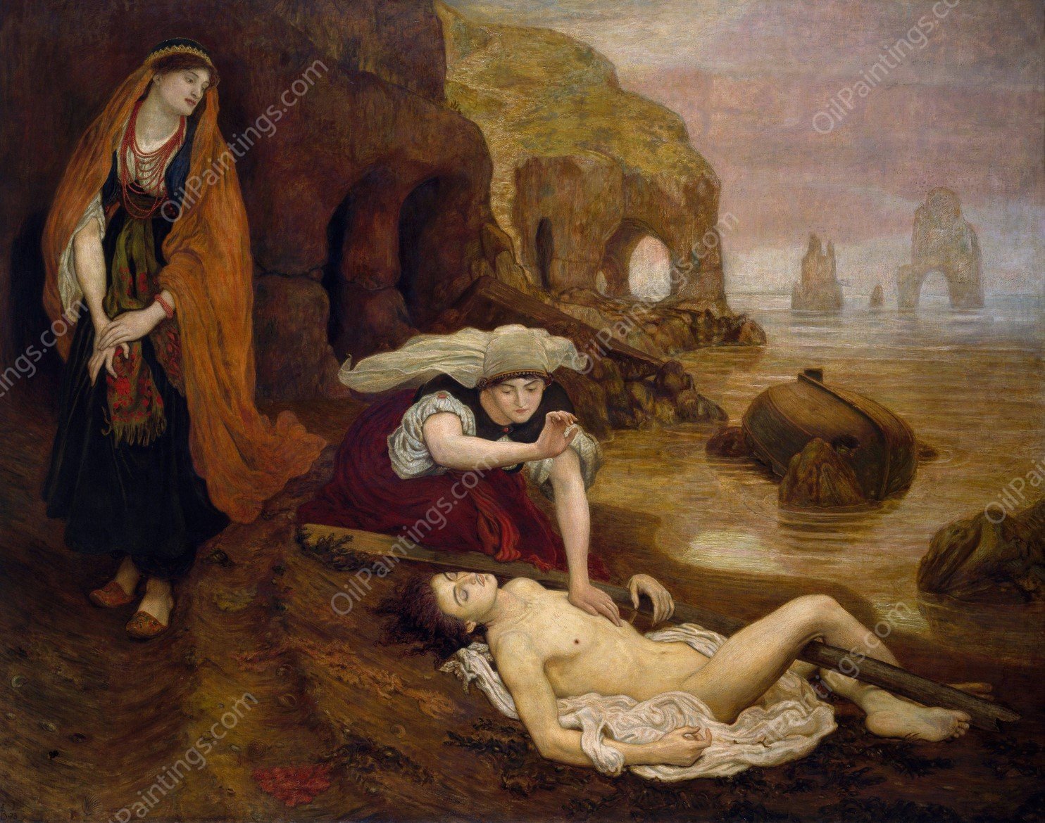 Finding Of Don Juan By Haidee by Ford Madox Brown - Hand-Painted Oil Painting Reproduction