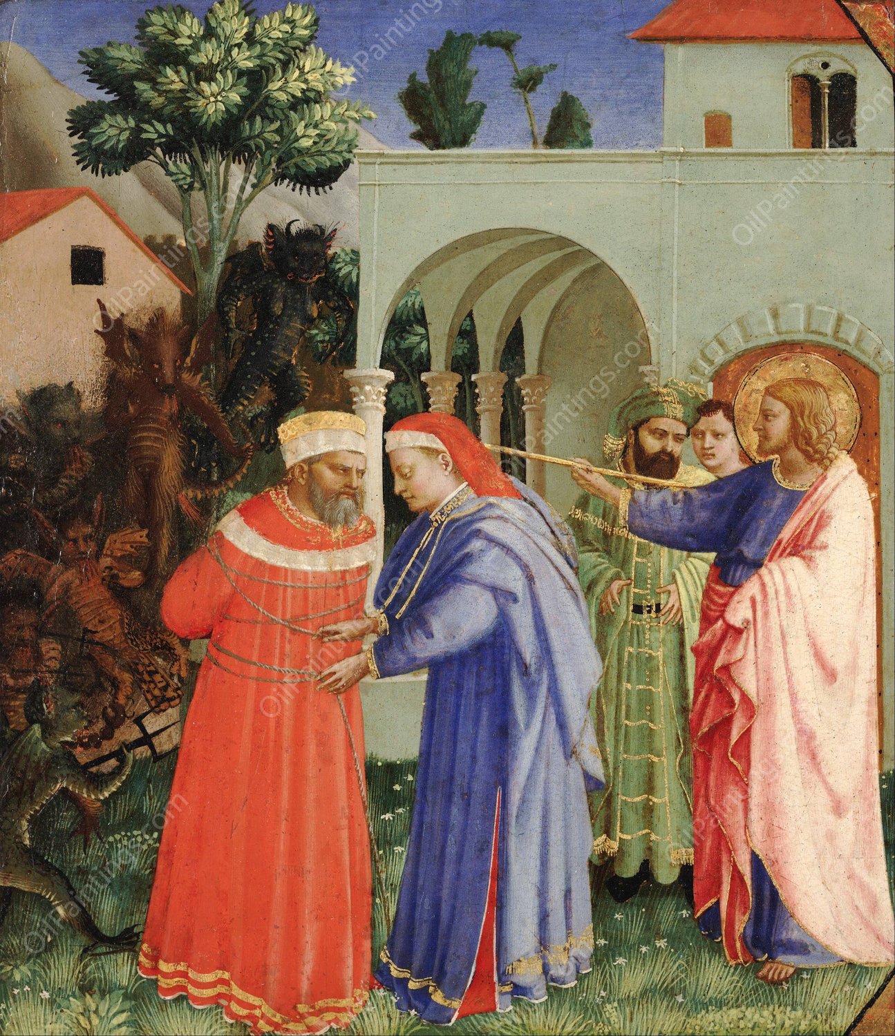 The Apostle Saint James the Greater Freeing the Magician Hermogenes  by Fra Angelico - Hand-Painted Oil Painting Reproduction