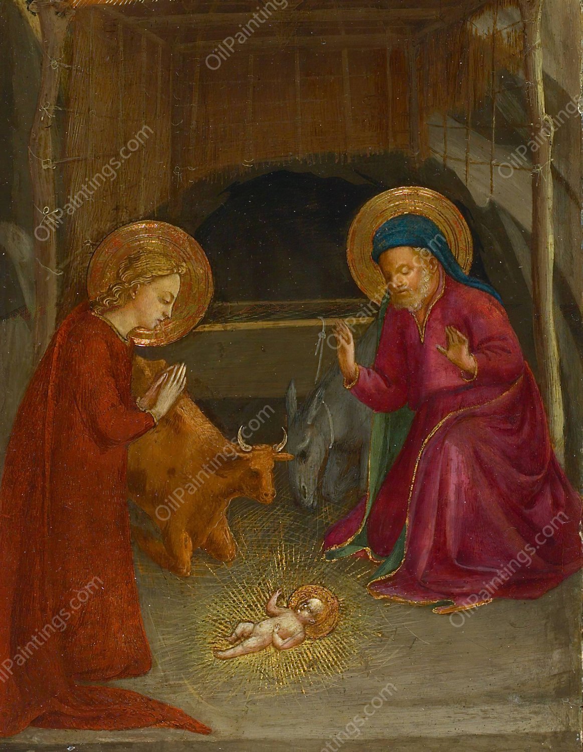 The Nativity  by Fra Angelico - Hand-Painted Oil Painting Reproduction