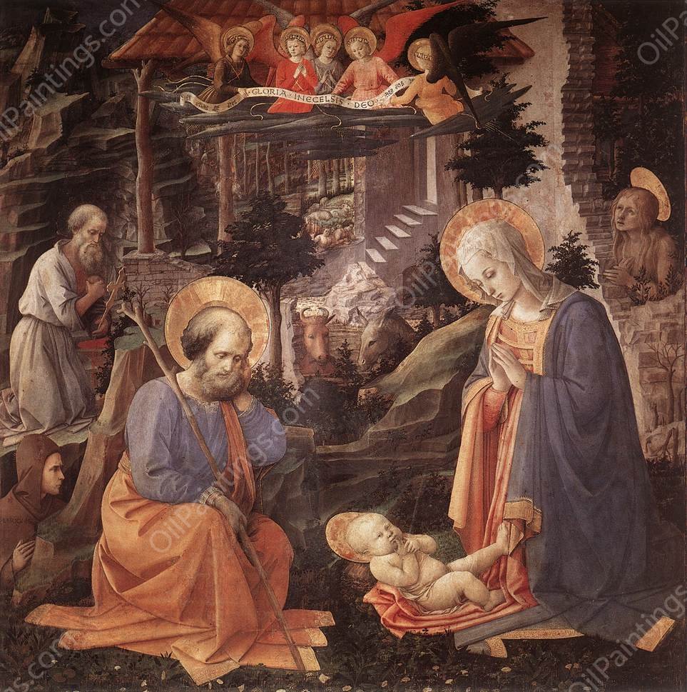 Adoration of the Child by Fra Filippo Lippi - Hand-Painted Oil Painting Reproduction