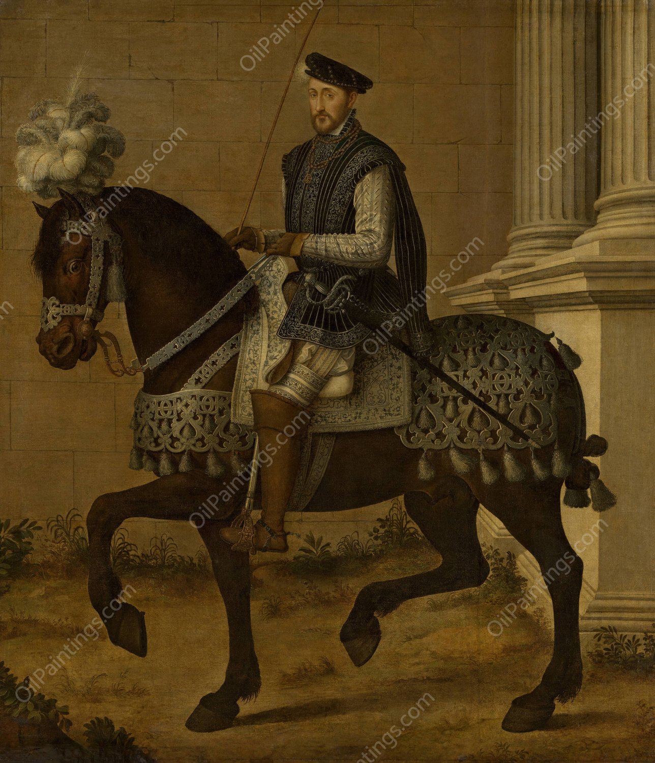 Henry II  by Francois Clouet - Hand-Painted Oil Painting Reproduction