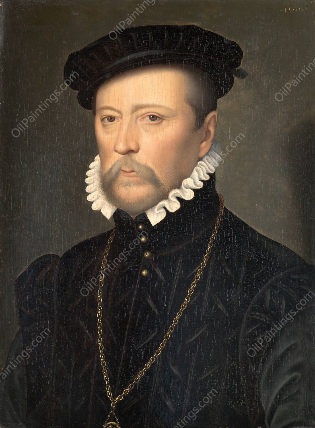 Portrait of Francois de Scepeaux  by Francois Clouet - Hand-Painted Oil Painting Reproduction