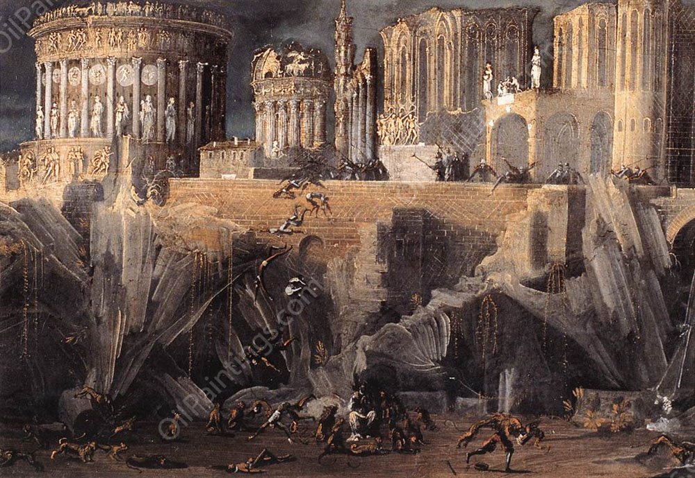 A Fantastic Architectural View by Francois De Nome - Hand-Painted Oil Painting Reproduction