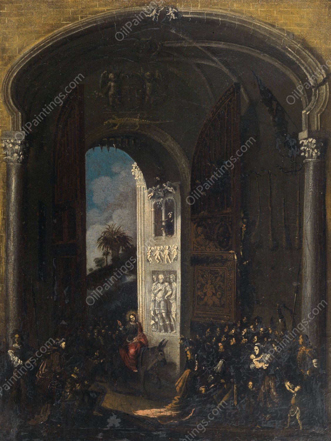 Christ's Entry into Jerusalem by Francois De Nome - Hand-Painted Oil Painting Reproduction