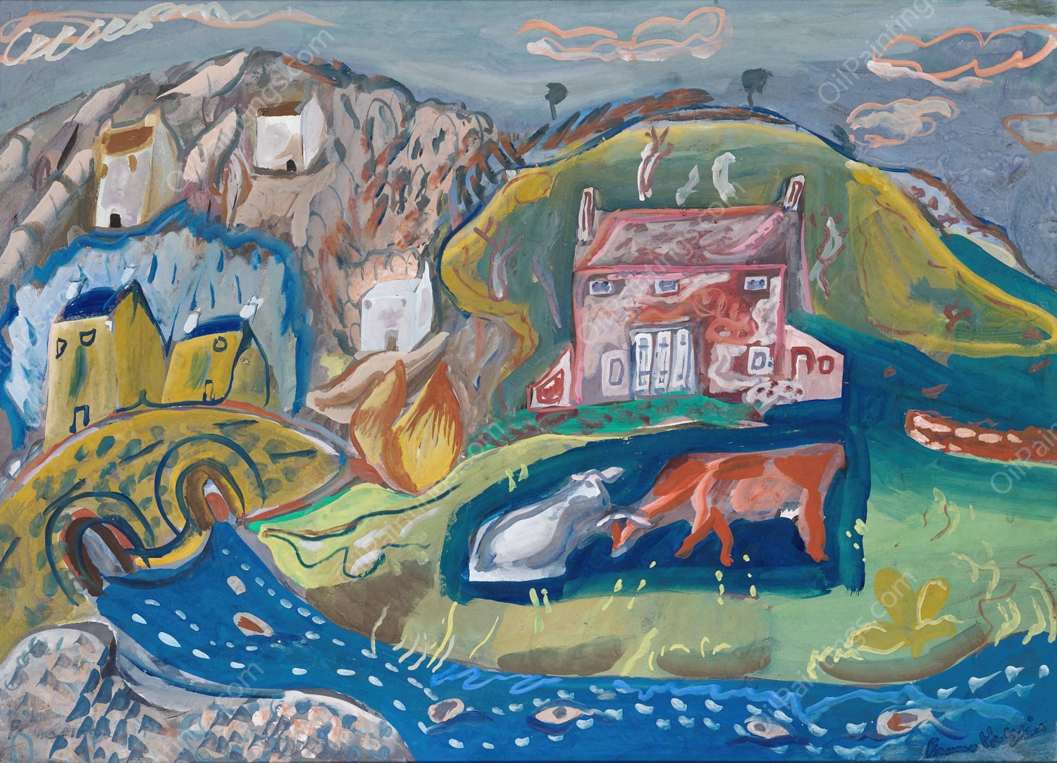 Solva  by Frances Hodgkins - Hand-Painted Oil Painting Reproduction