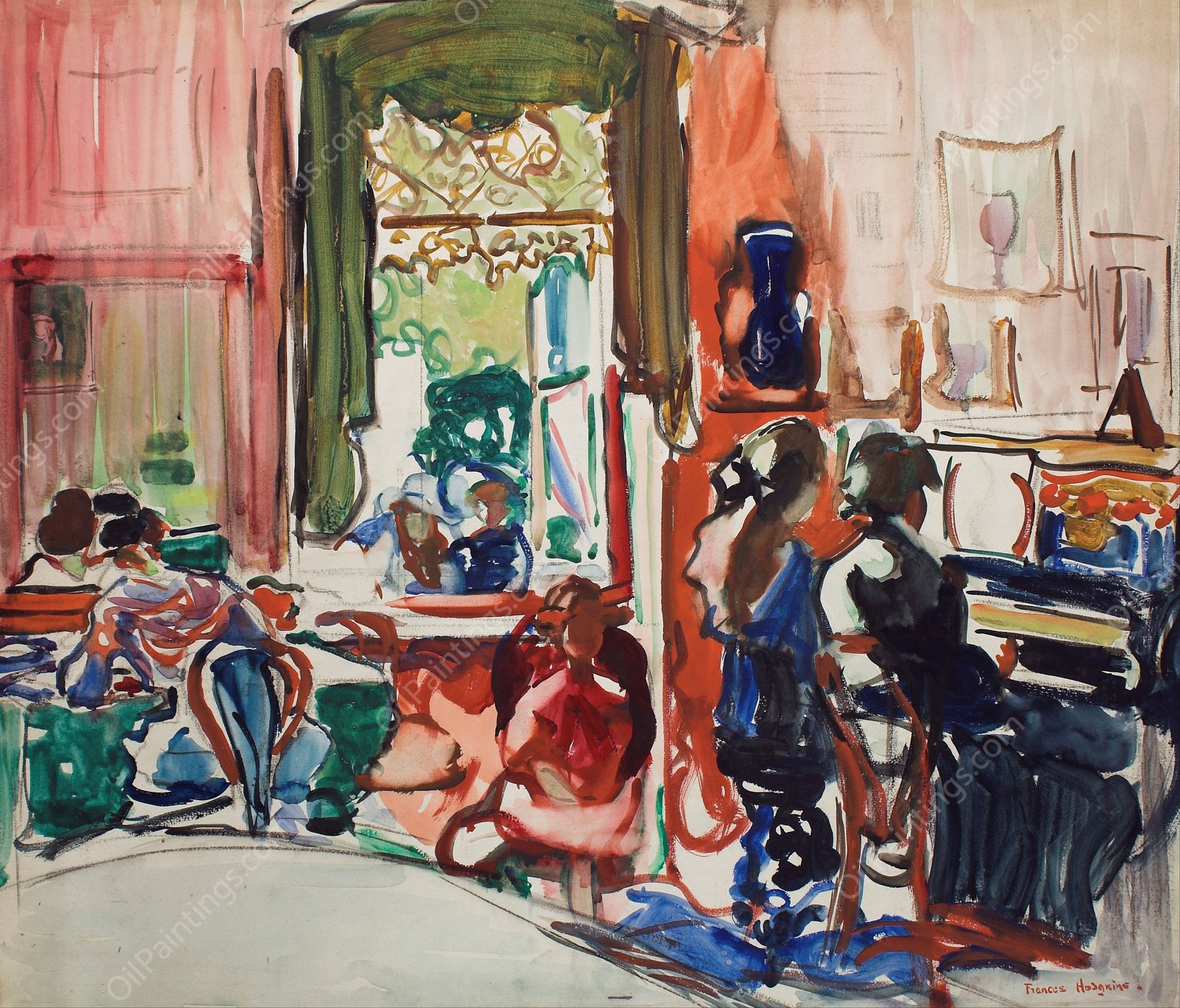 The Piano Lesson  by Frances Hodgkins - Hand-Painted Oil Painting Reproduction