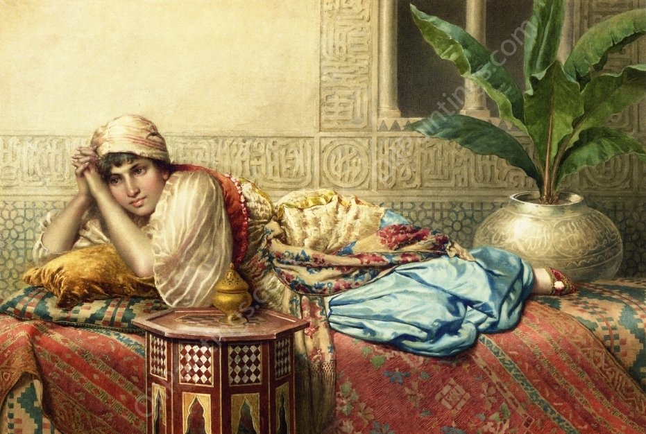 An Idle Afternoon by Francesco Ballesio - Hand-Painted Oil Painting Reproduction