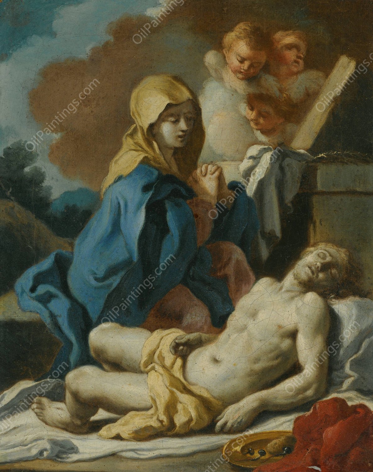 The Pieta by Francesco De Mura - Hand-Painted Oil Painting Reproduction