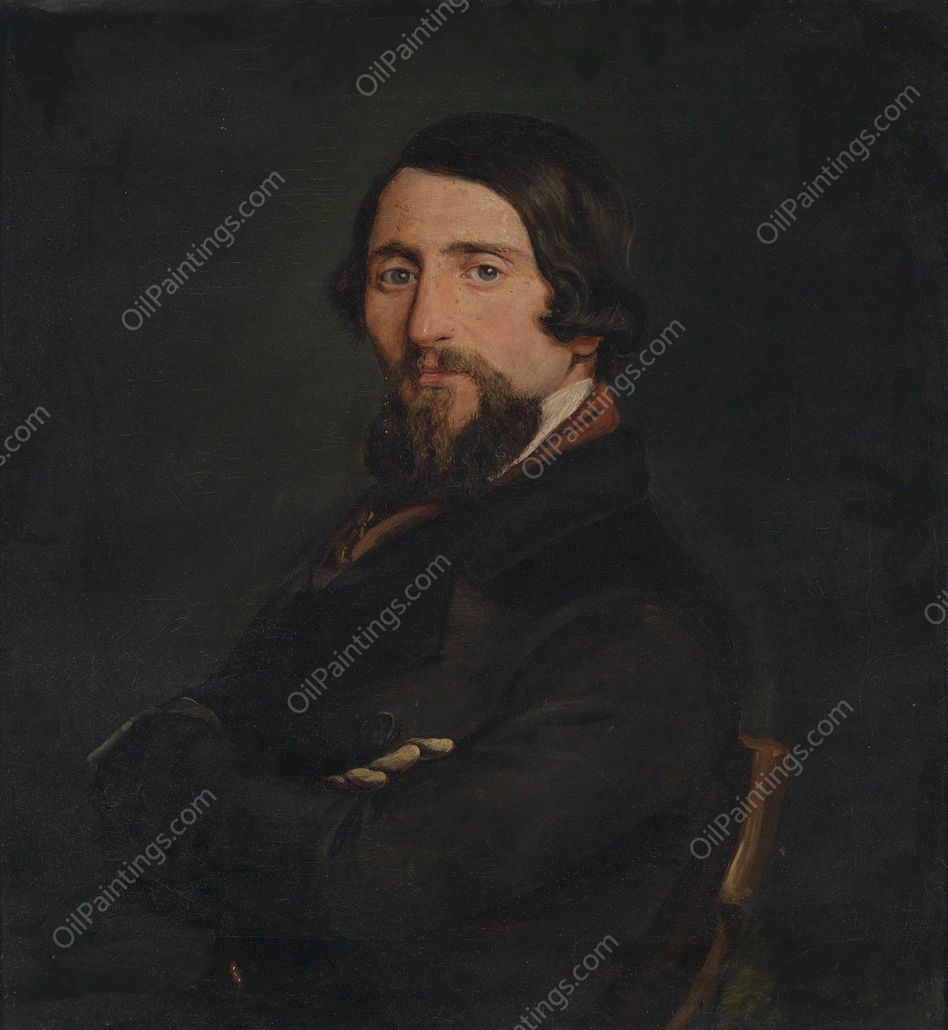 Herrenbildnis by Francesco Hayez - Hand-Painted Oil Painting Reproduction