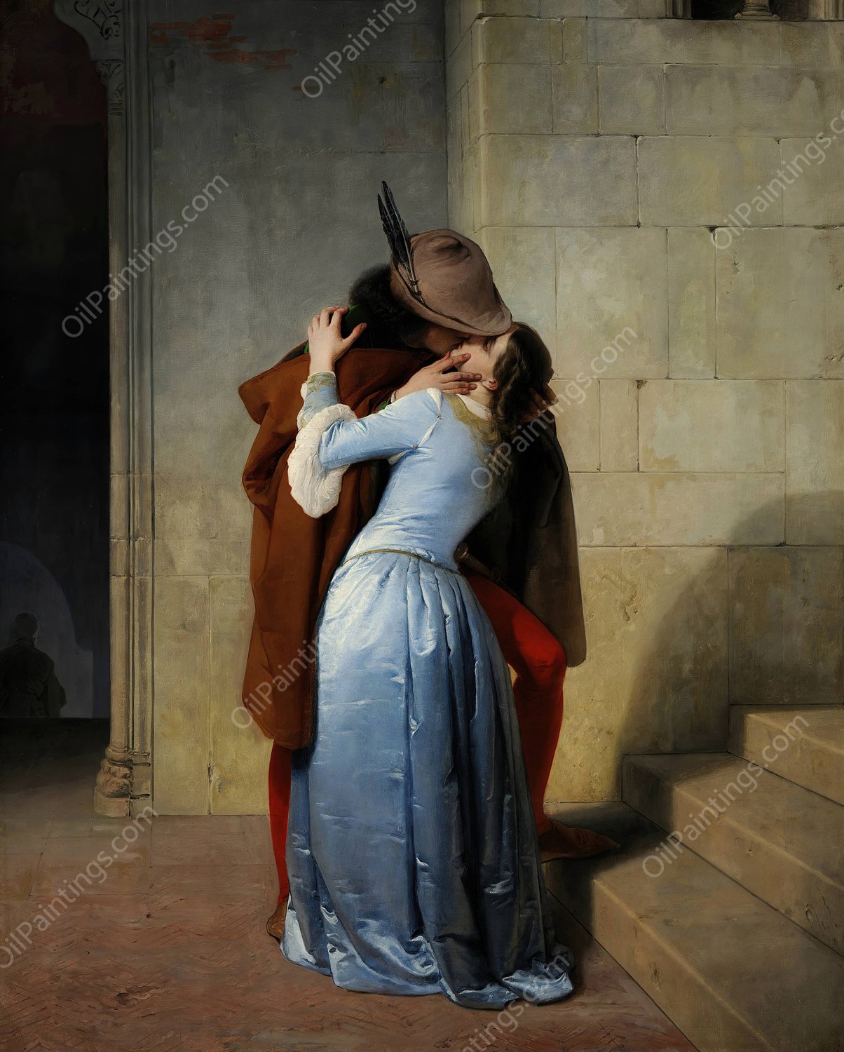 The Kiss  by Francesco Hayez - Hand-Painted Oil Painting Reproduction