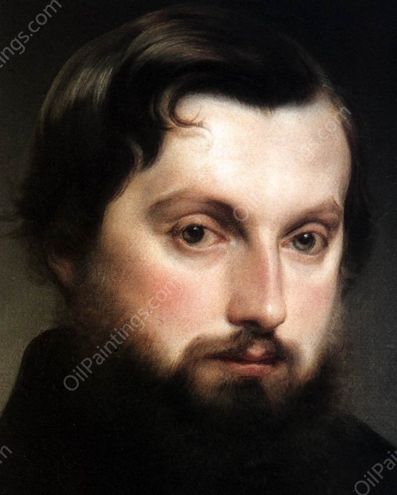 Portrait of Gian Giacomo Poldi Pezzoli Detail by Francesco Paolo Hayez - Hand-Painted Oil Painting Reproduction