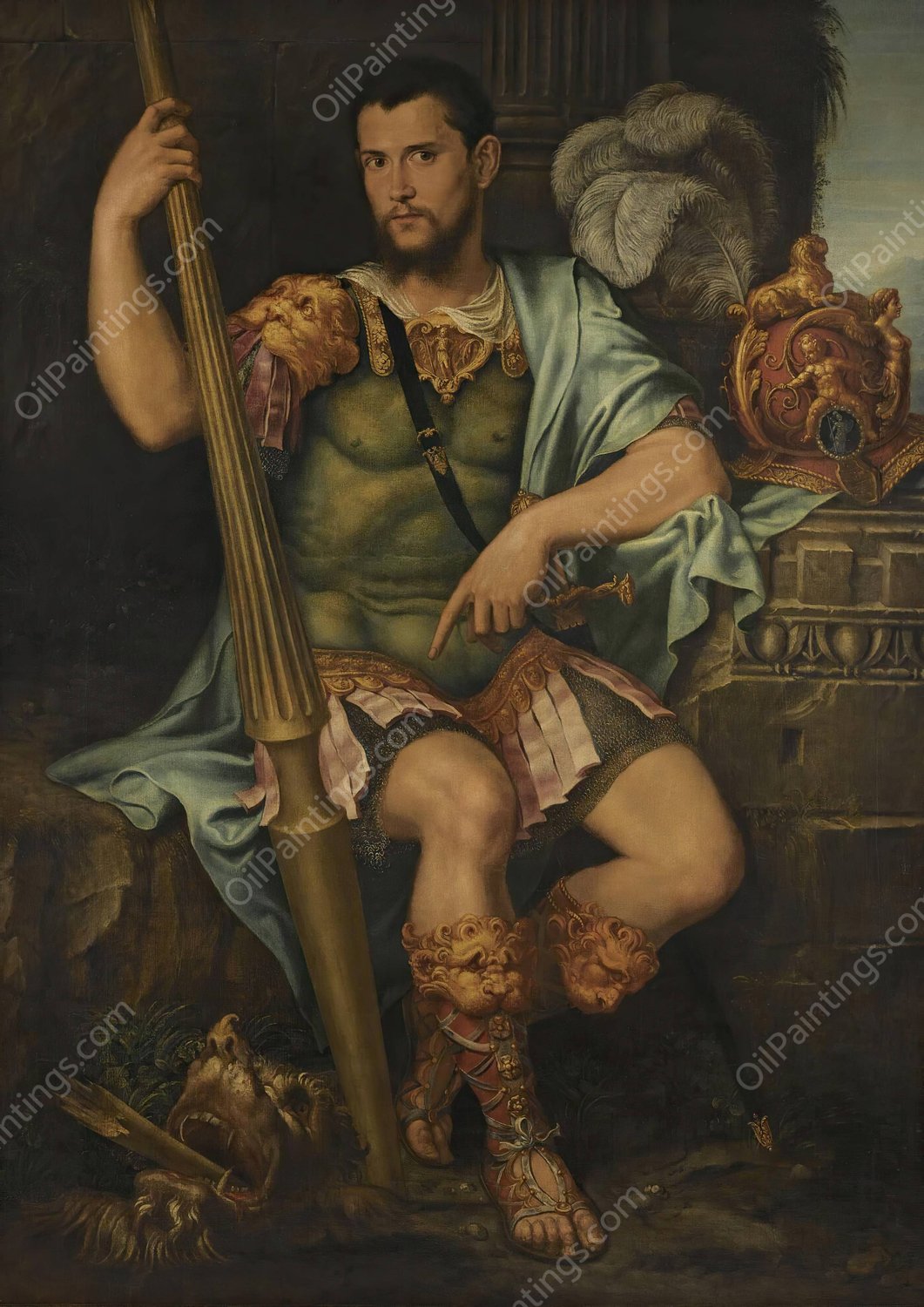 Portrait Of A Nobleman, Presumed To Be Jean De Dinteville, As St George by Francesco Primaticcio - Hand-Painted Oil Painting Reproduction