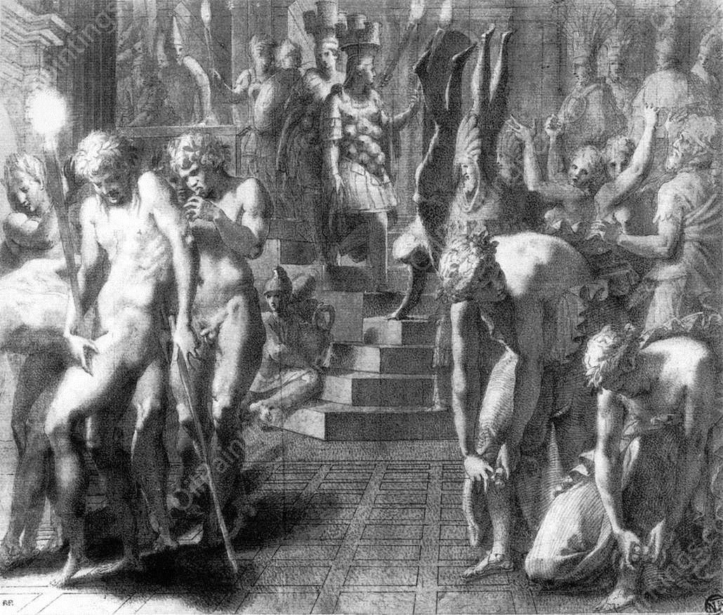 The Masquerade of Persepolis by Francesco Primaticcio - Hand-Painted Oil Painting Reproduction