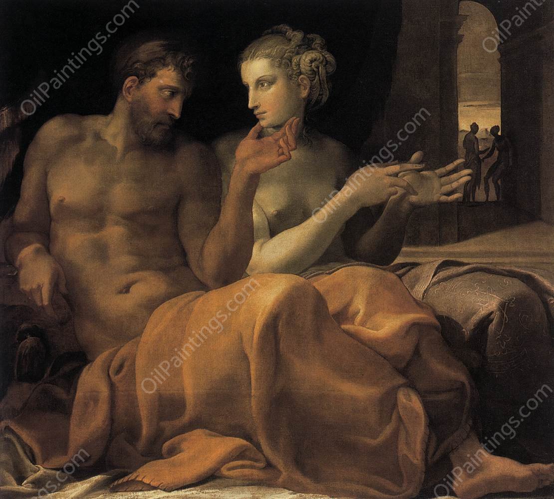 Ulysses and Penelope by Francesco Primaticcio - Hand-Painted Oil Painting Reproduction