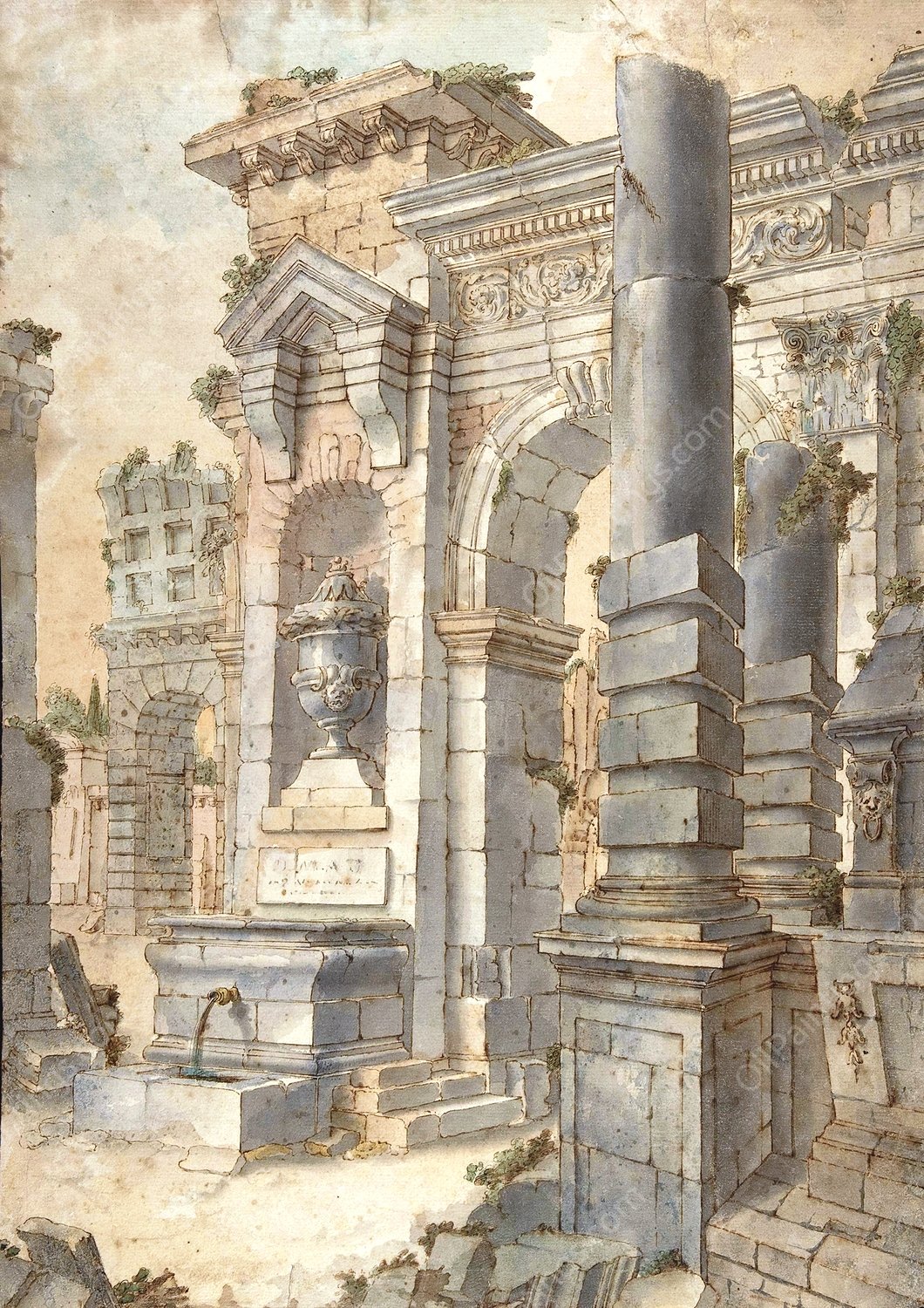 Design for a Painted Wall Decoration  by Francesco Stagni - Hand-Painted Oil Painting Reproduction