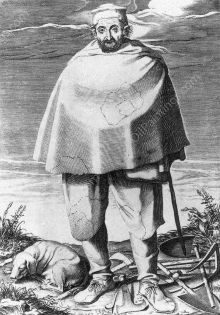 The Gardener by Francesco Villamena - Hand-Painted Oil Painting Reproduction