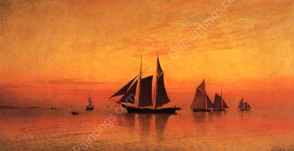 Calm at Sunset by Francis A. Silva - Hand-Painted Oil Painting Reproduction