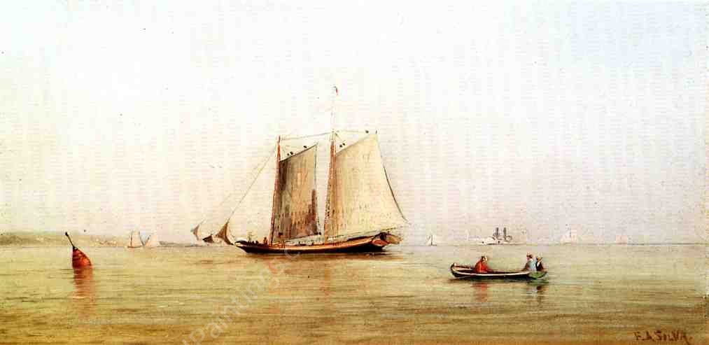 Morning in New York Bay by Francis A. Silva - Hand-Painted Oil Painting Reproduction