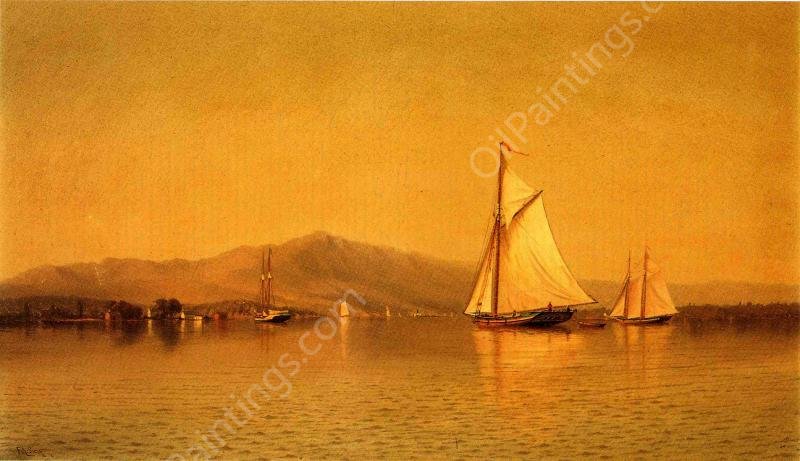 On the Hudson Near Haverstraw by Francis A. Silva - Hand-Painted Oil Painting Reproduction