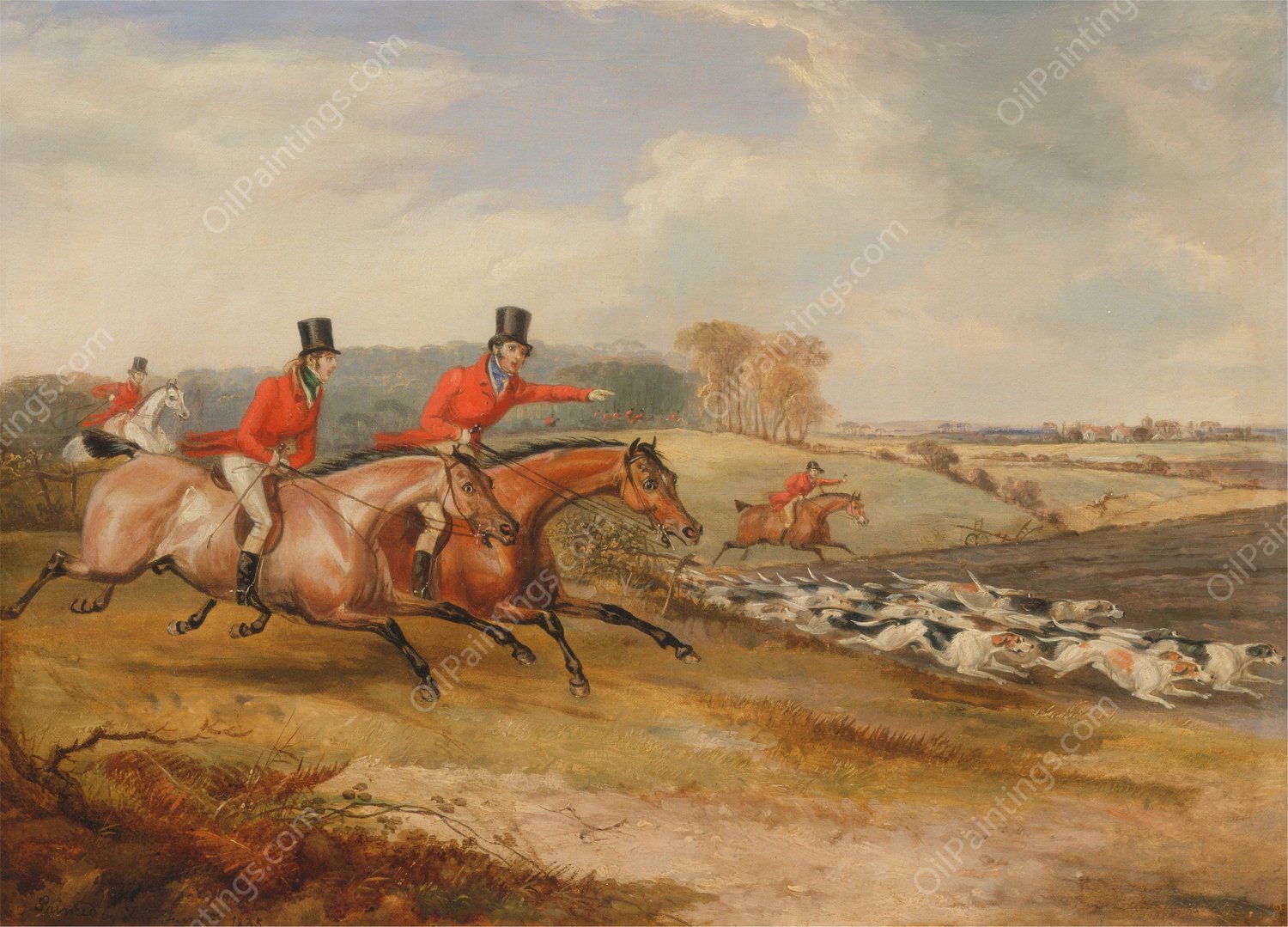 Bachelor's Hall; Full Cry  by Francis Calcraft Turner - Hand-Painted Oil Painting Reproduction